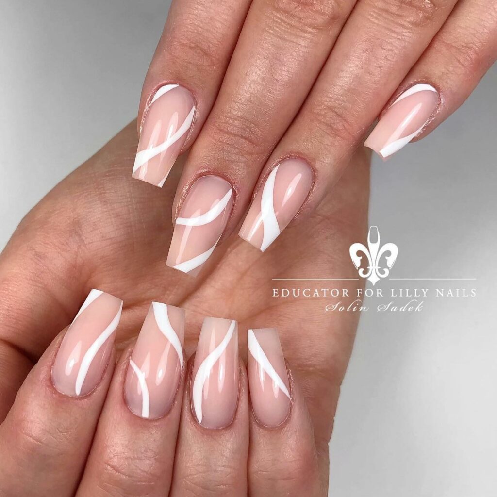 Beige Coffin Nails