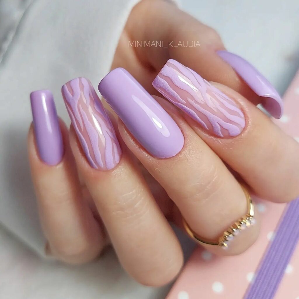 Coffin Lavender Nails