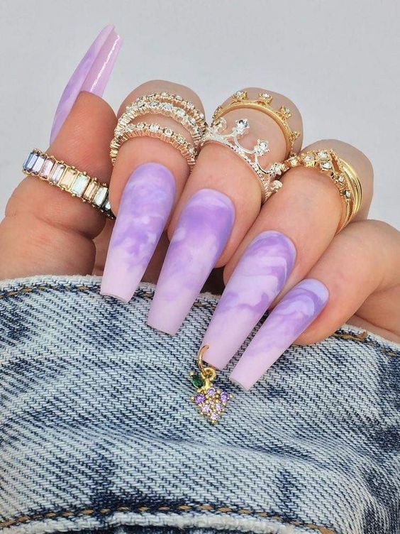 coffin lavender nails
