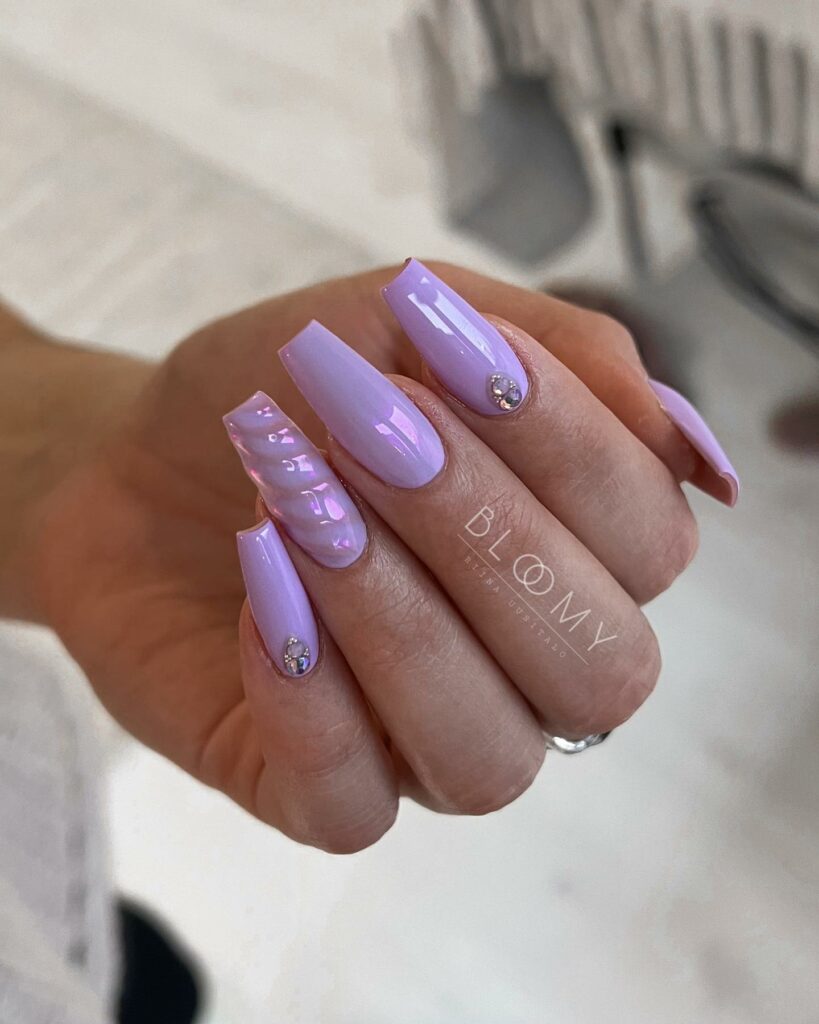 Coffin Lavender Nails