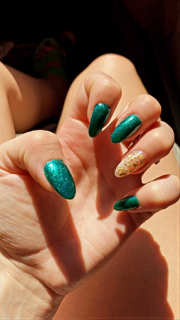 Teal Acrylic Nails