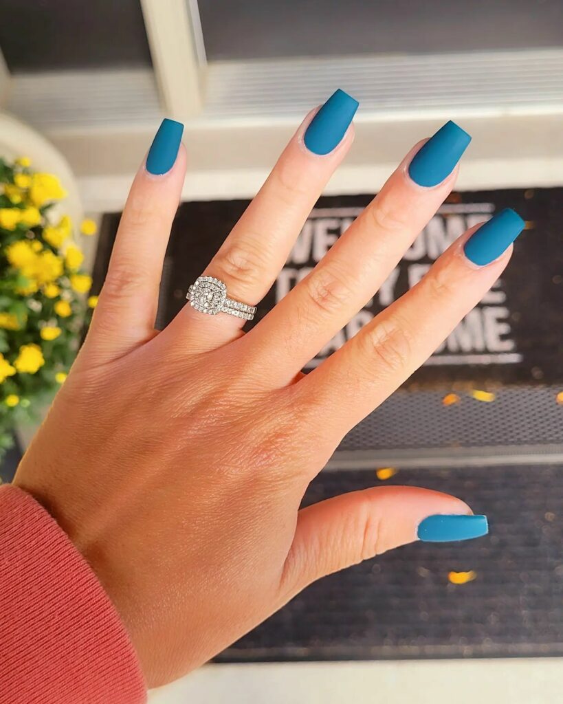 Dark Teal Nails