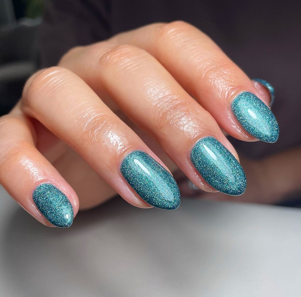 Dark Teal Nails