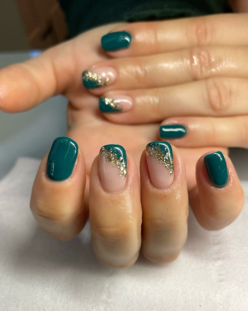 Dark Teal Nails