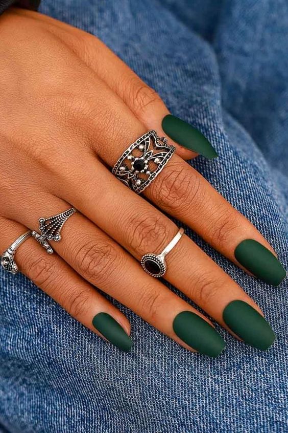 forest green nail designs