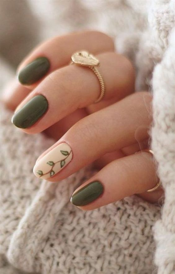 forest green nail designs