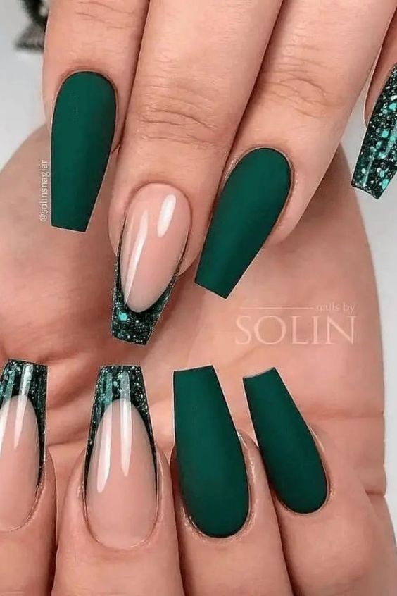 forest green nail designs
