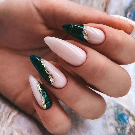 22 Green And Gold Nails Ideas  Nails Design Ideas