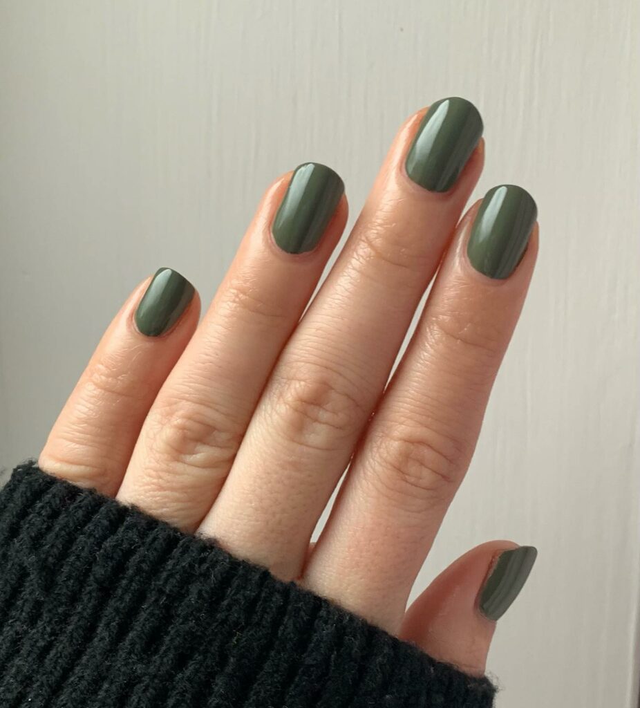 khaki green nails ideas