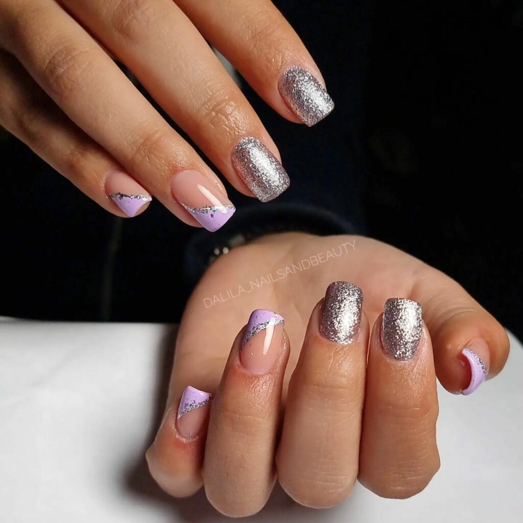 Lavender French Tip Nails