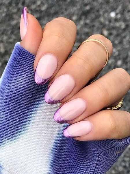 Lavender French Tip Nails