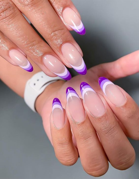 Lavender French Tip Nails