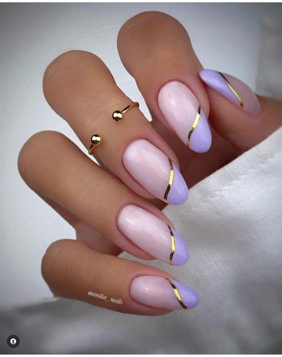 Lavender French Tip Nails