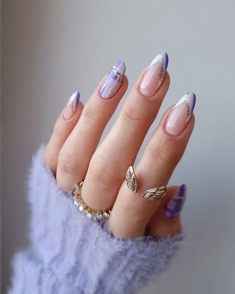 Lavender French Tip Nails