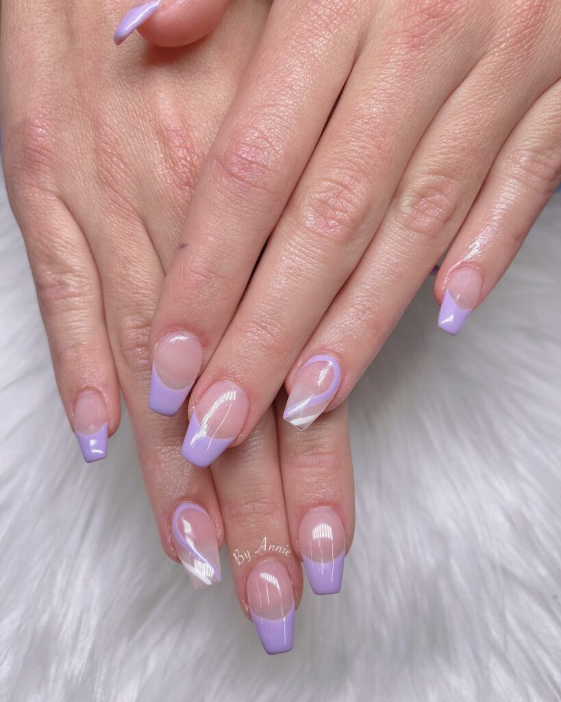 Lavender French Tip Nails