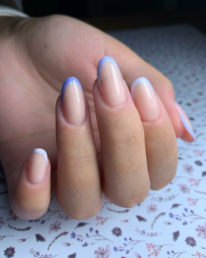 Lavender French Tip Nails