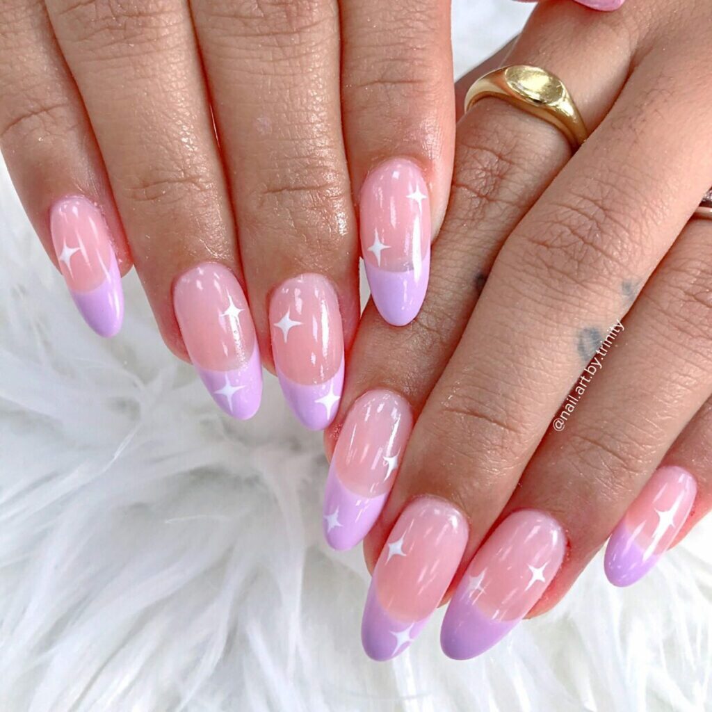 Lavender Almond Nails design ideas