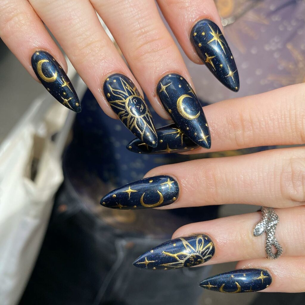 Moon and Star Nail Designs