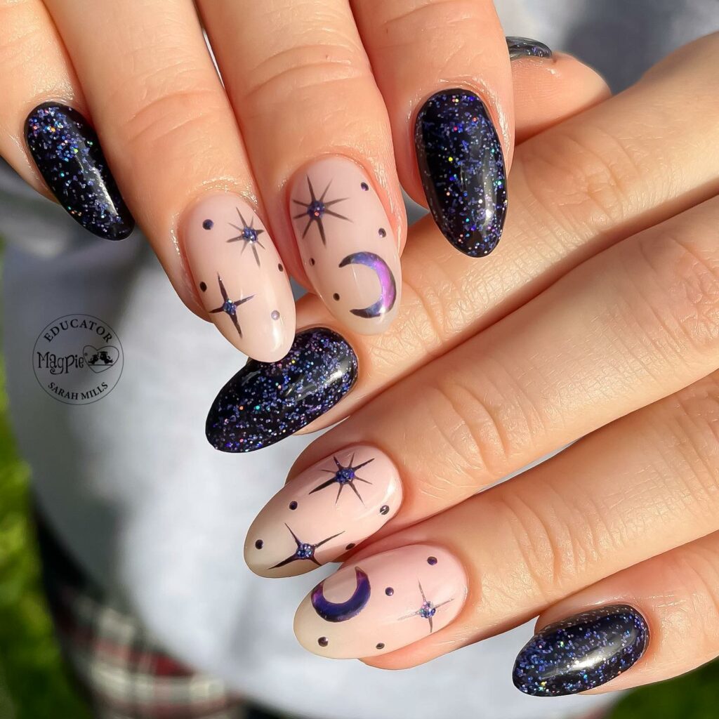 Moon and Star Nail Designs