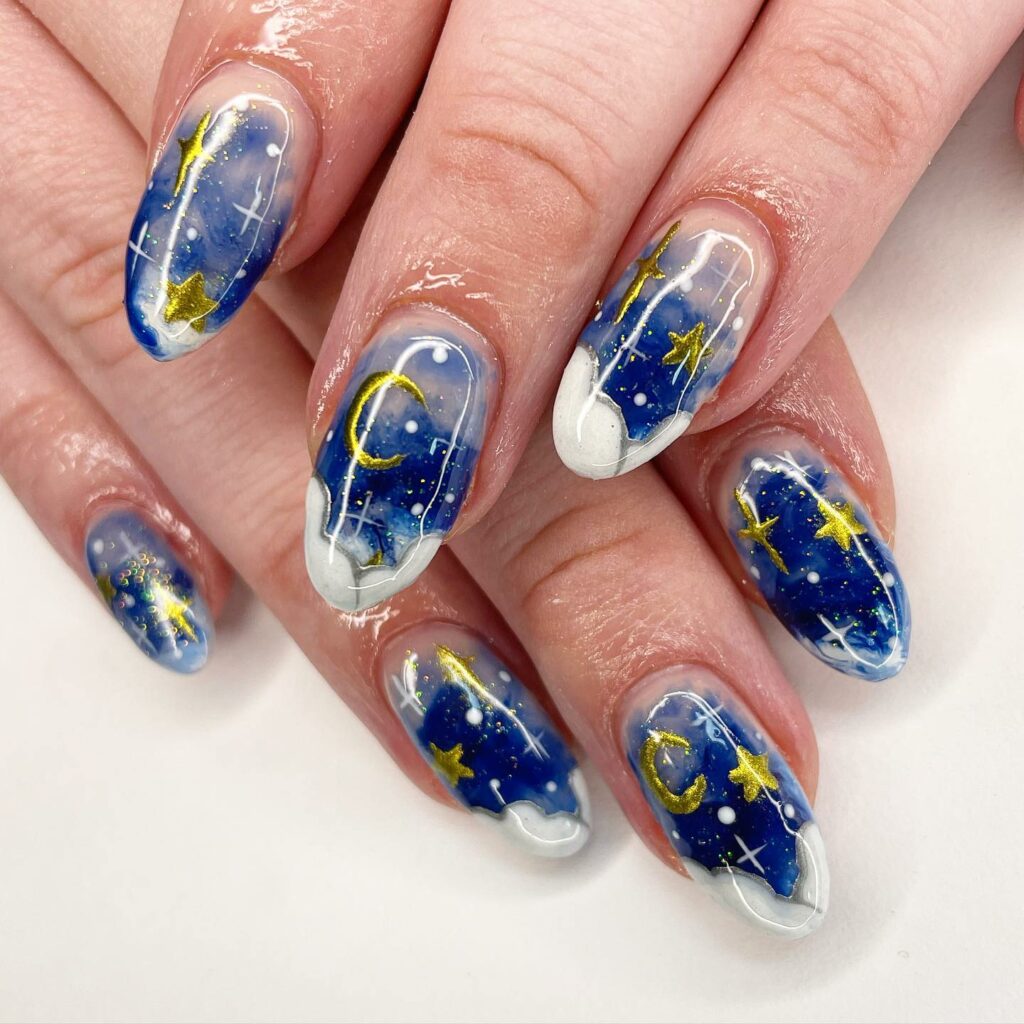 Moon and Star Nail Designs