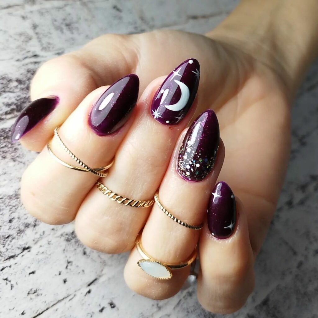 Moon and Star Nail Designs