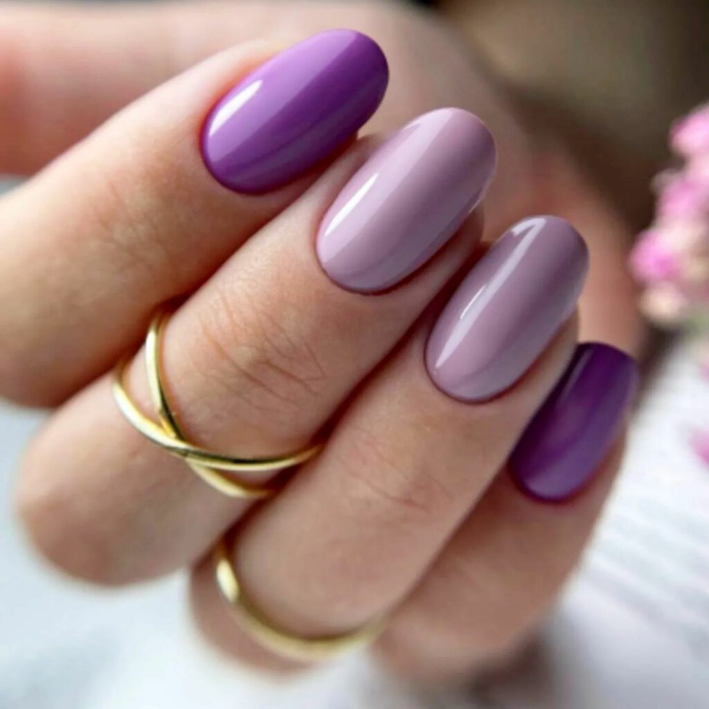 Lavender Purple Ombre Nails