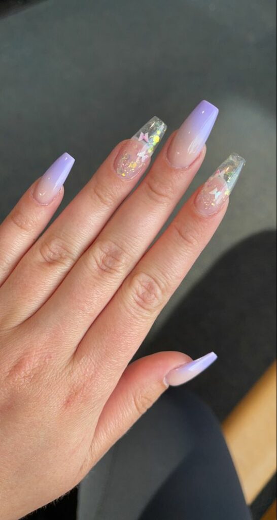    Lavender Purple Ombre Nails