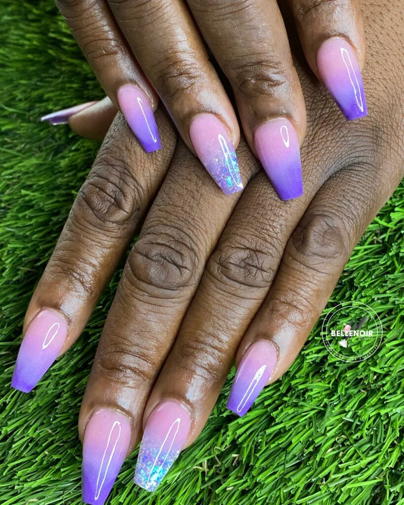 Lavender Purple Ombre Nails