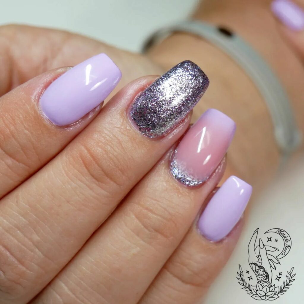 Lavender Purple Ombre Nails