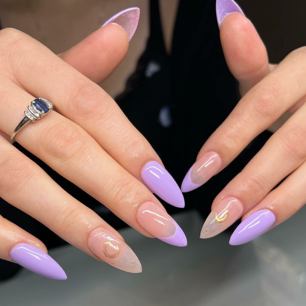 Lavender French Tip Nails