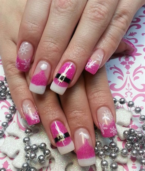 Pink Christmas Nails Ideas