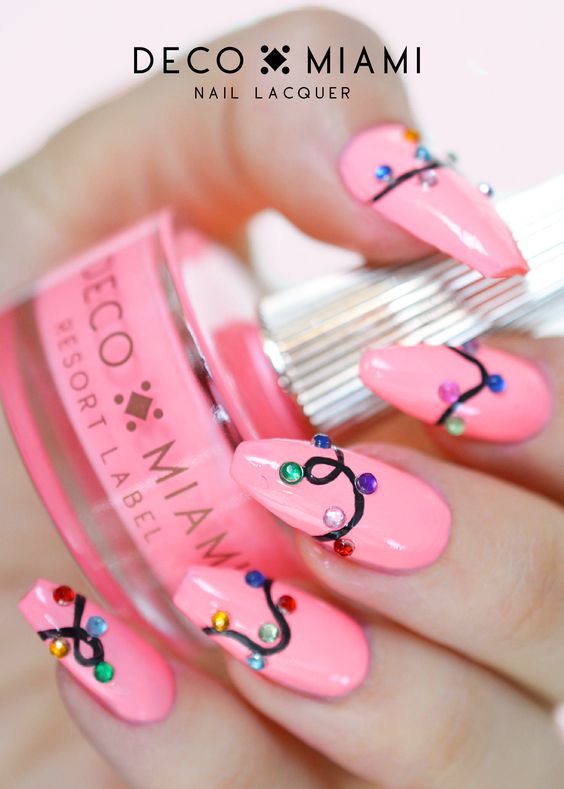 Pink Christmas Nails Ideas