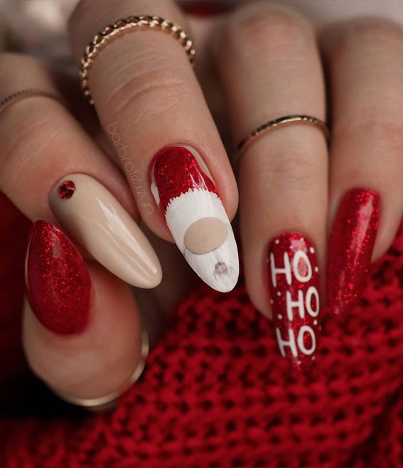 Red Christmas Nails ideas and red Christmas nail art