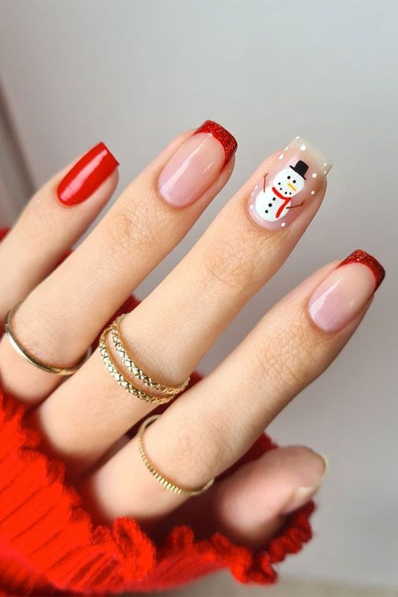 Red Christmas Nails ideas and red Christmas nail art