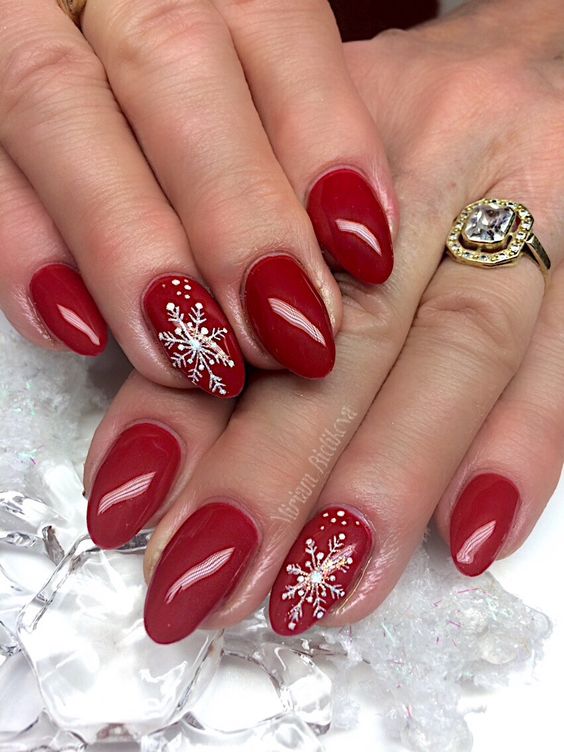 Red Christmas Nails ideas and red Christmas nail art