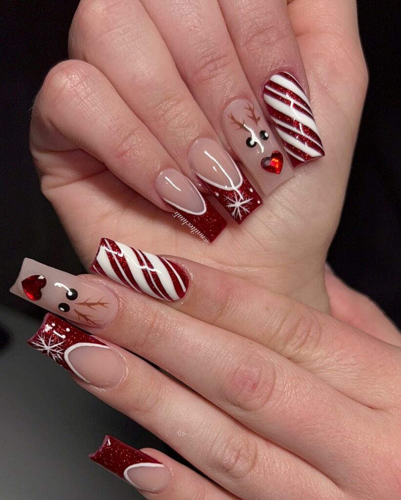 Reindeer nail ideas for Christmas
