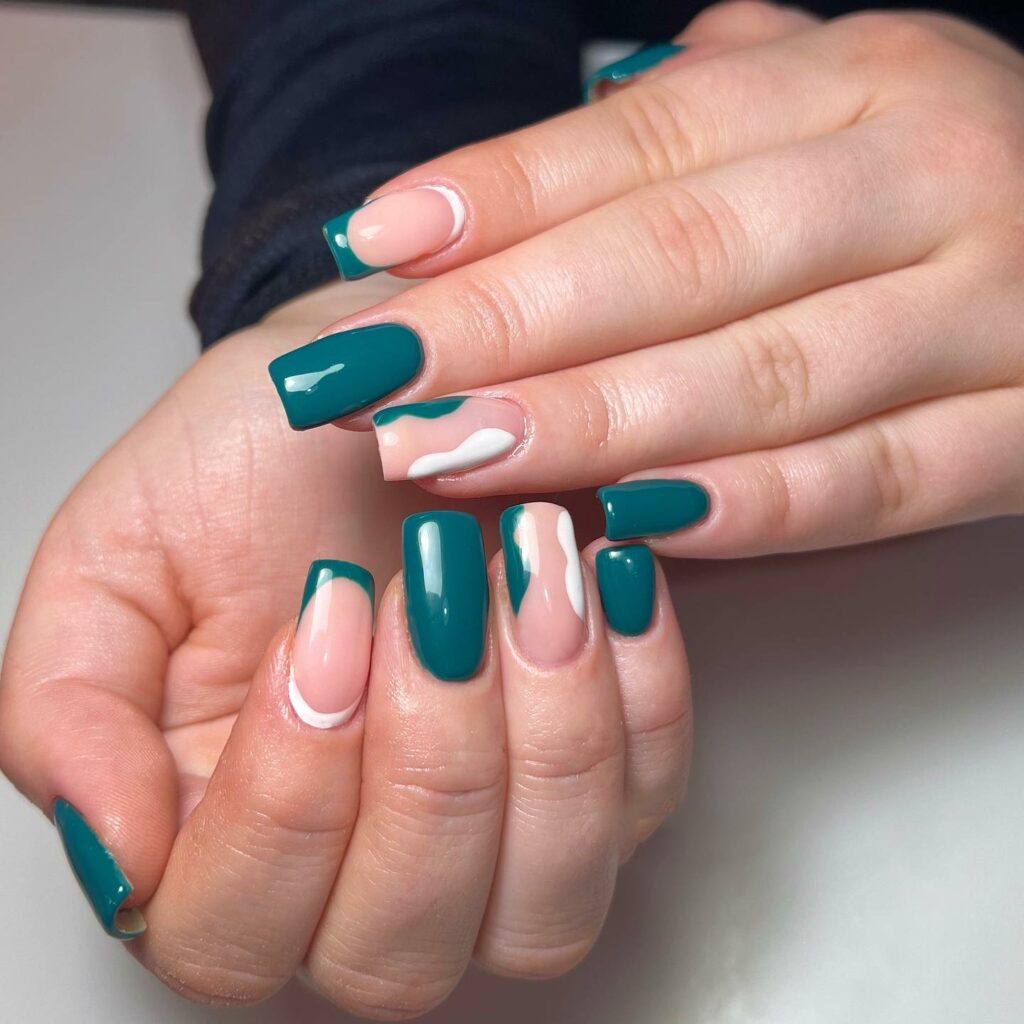 23+ Dark Teal Nails Ideas to Steal This Month - Nail Designs Daily