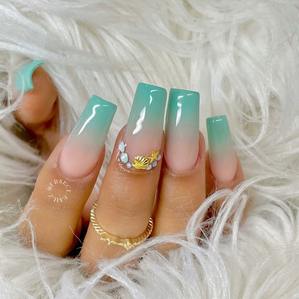 teal ombre nail designs ideas