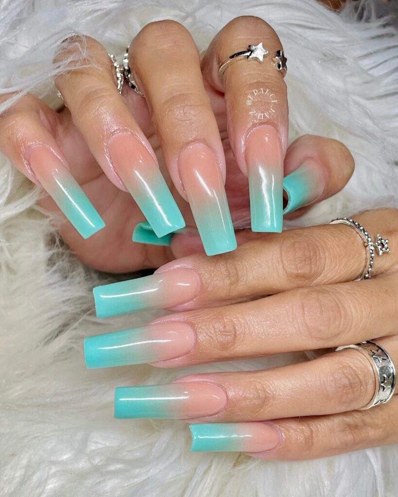 teal ombre nail designs ideas
