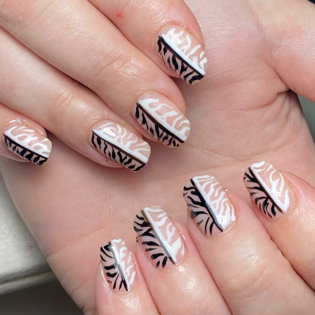 zebra stripe nails