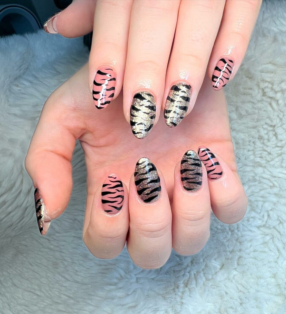 zebra stripe nails
