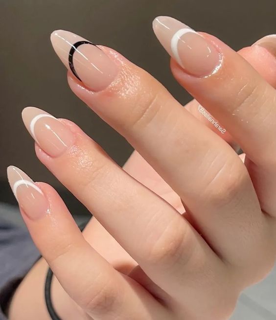 almond beige nails
