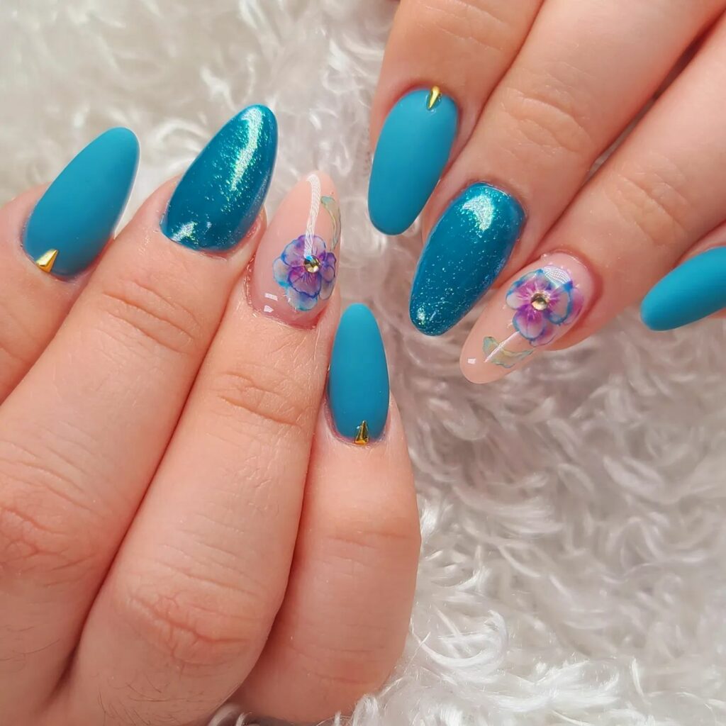 Trending Aqua Nails in French Tip Style | Nail Salon Pro