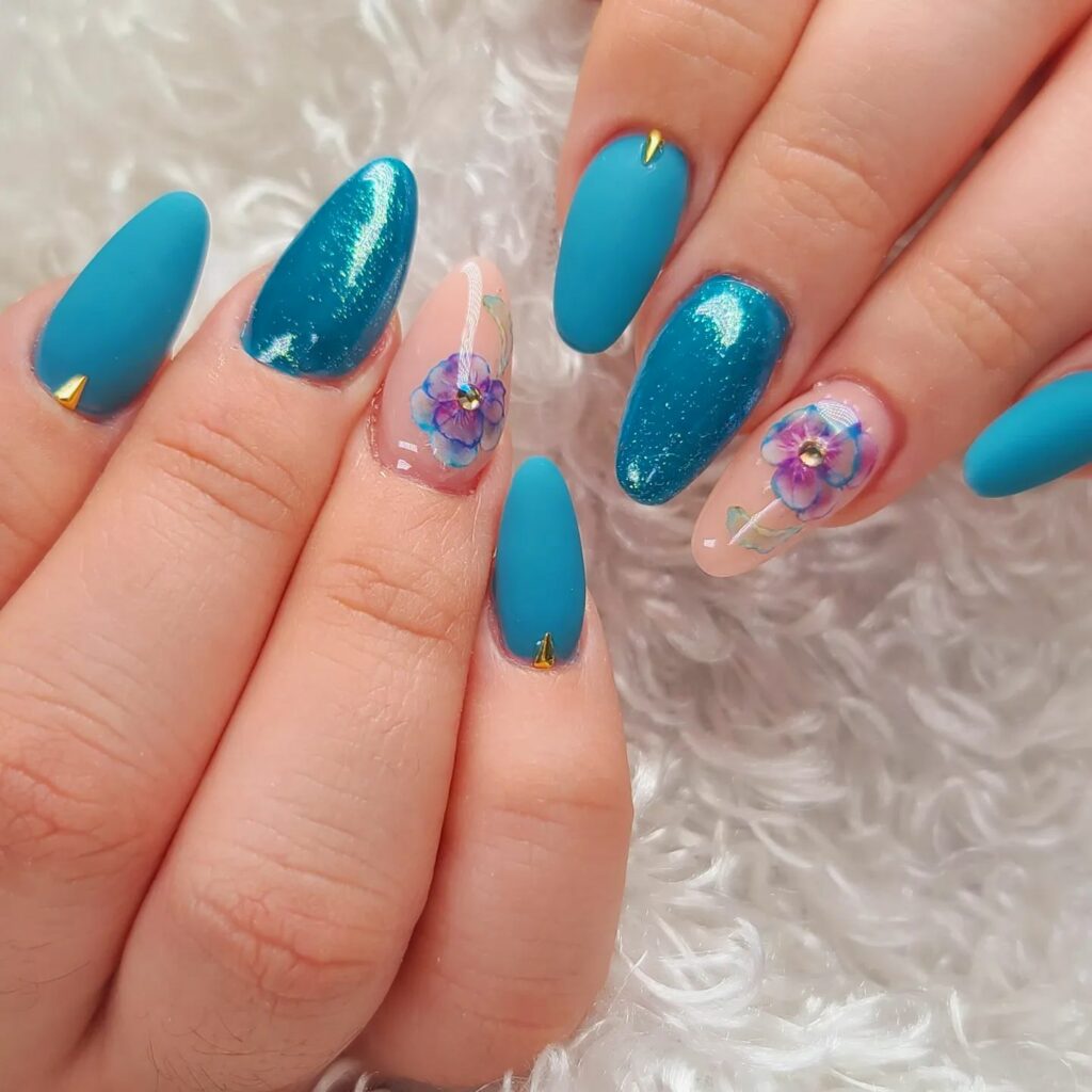 Aqua Blue Nails