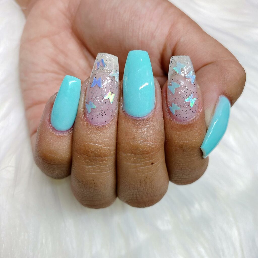 Aqua Blue Nails