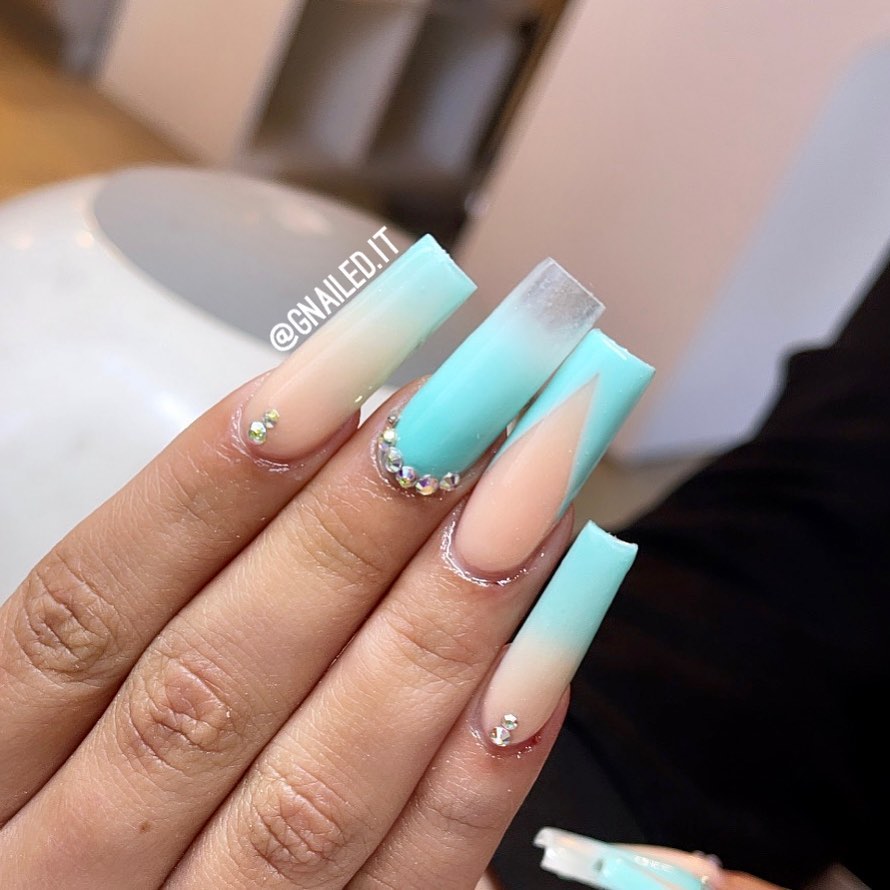 Aqua Blue Nails
