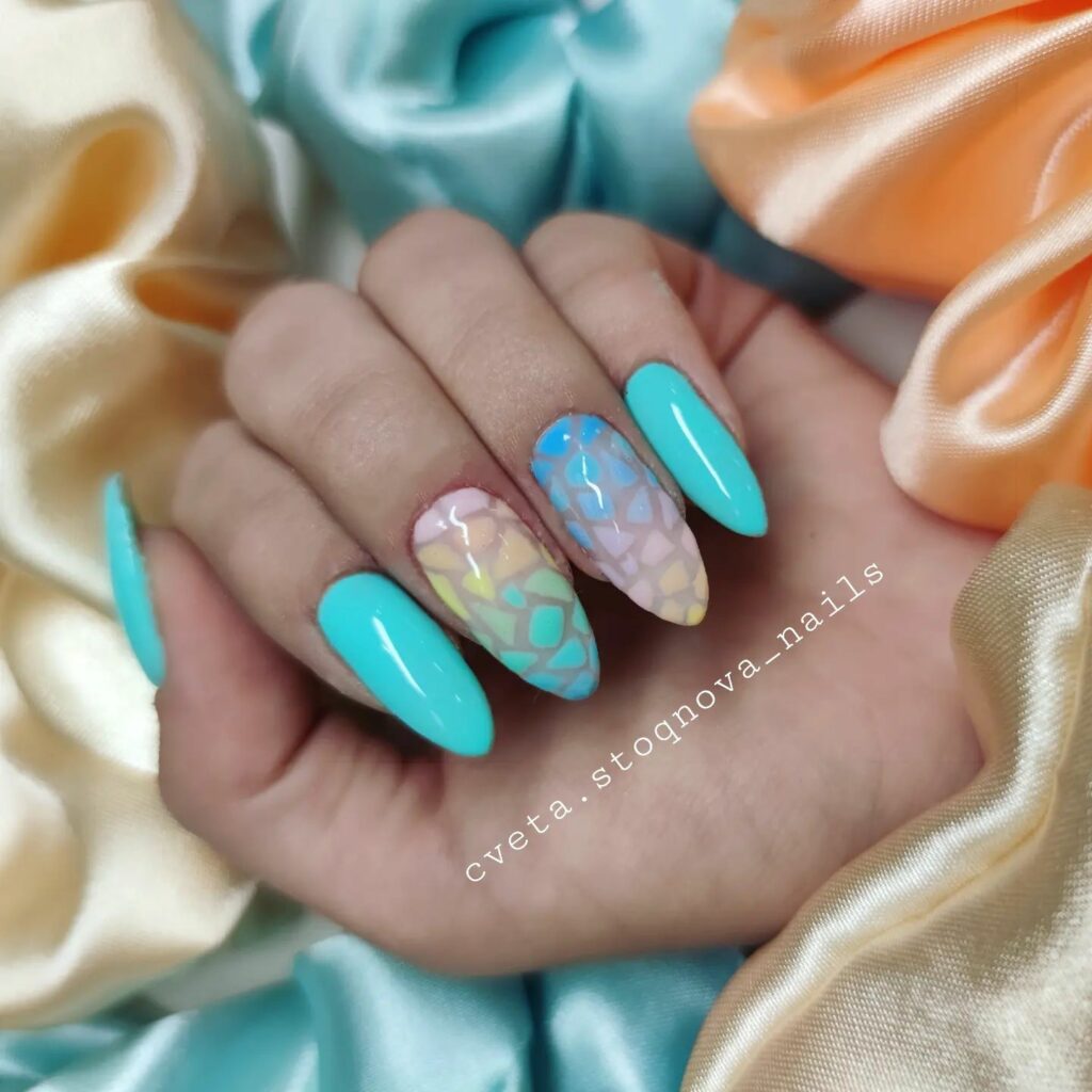 Aqua Blue Nails