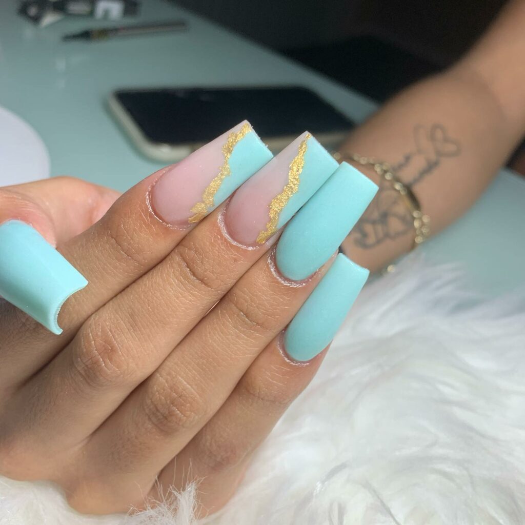 Aqua Blue Nails