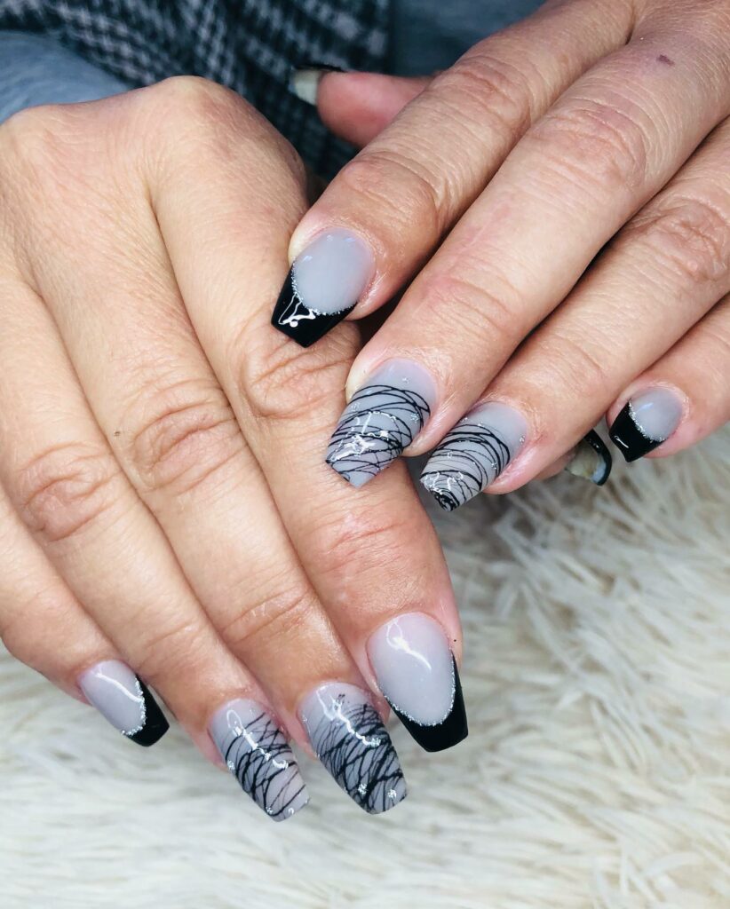 Black and Gray Nails