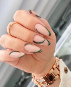emerald green nail designs